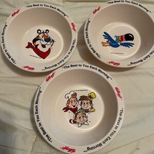 vintage kelloggs cereal bowls 1995